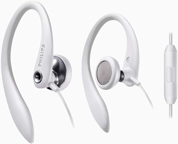 PHILIPS Over The Ear Sport Earbuds with Mic, Earphones for Sports, Running and Gym
