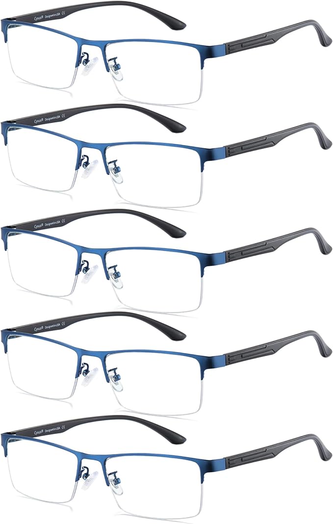 Cyxus Blue Light Blocking Glasses for Men Woman Semi Rim Computer Gaming Office Study Eyeglasses with UV Protection 8001
