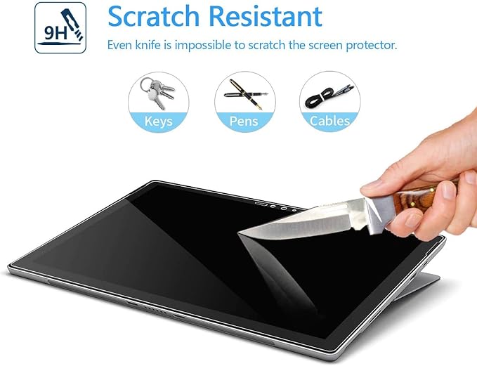 Megoo ArmorShield Screen Protector for Microsoft Surface Pro 7 Plus/Surface Pro 7 12.3 Inch, 2 Pack, Tempered Glass, Ultra Clear, Responsive Touch