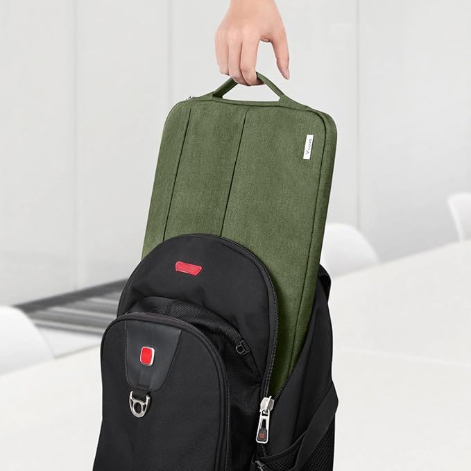 Voova Laptop Sleeve Carrying Case 14 15 Inch Compatible with MacBook Air 15 M2/M3/M4 2022-2025, MacBook Pro 15, Hp Chromebook 14, Waterproof Slim Computer Cover Bag,Army Green