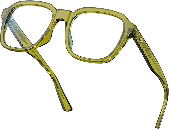 VISOONE Oversized Square Blue Light Blocking Glasses Fashion Computer Eyewear for Women and Men BENNETT