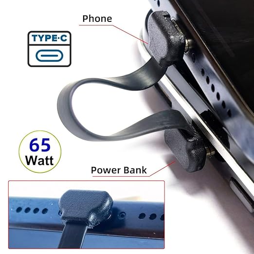 chenyang USB C Short Flat Cable USB 2.0 Type C Dual 90 Degree Angled PD 65W Fast Charge Data Extension Cable 70MM
