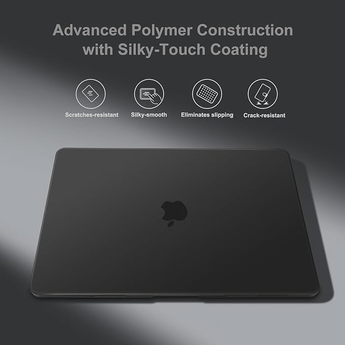 MOSISO Compatible with MacBook Air 13 inch Case M5 2026 M4 2025 M3 M2 2024-2022 A3449 A3240 A3113 A2681,Hard Shell&Keyboard Cover&Screen Film&Pouch for MacBook Air 13.6 inch Case, Black