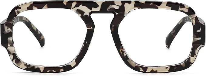 MEETSUN Oversized Retro Square Aviator Computer Blue Light Blocking Glasses for Women Men Fashion Fake Eyeglasses