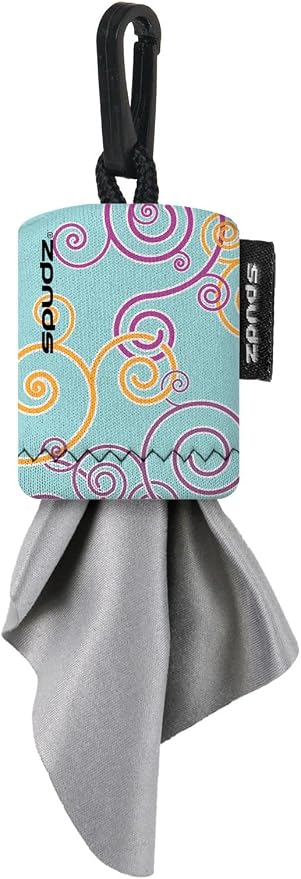 SPUDZ Classic Microfiber Lens Cleaner ?€? Clip-On Pouch, Washable ?€? for Binoculars, Scopes, Glasses, Screens | Classic | Baby Blue Swirls, 6 x 6 Inch (2-Pack) by ALPINEINNOVATIONS