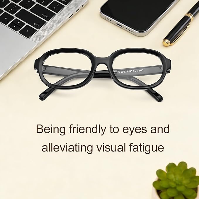 Dollger Blue Light Glasses for Women Oversized Oval Fashion Computer Glasses Retro Chunky Frame Clear Lens
