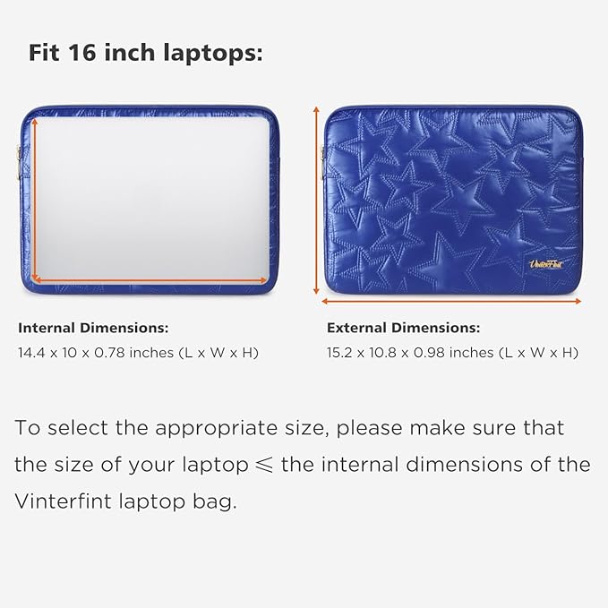 15 16 inch Laptop Sleeve Case for 15" MacBook Pro/Air M5 M4, 16" MacBook Pro M5 M4 Max, 15" Surface Laptop 7, 15" IdeaPad Slim 5i Gen 9 ｜ 3i Gen 8/9, 16.3" XPS 16, HP Laptop Bag Cover,Blue