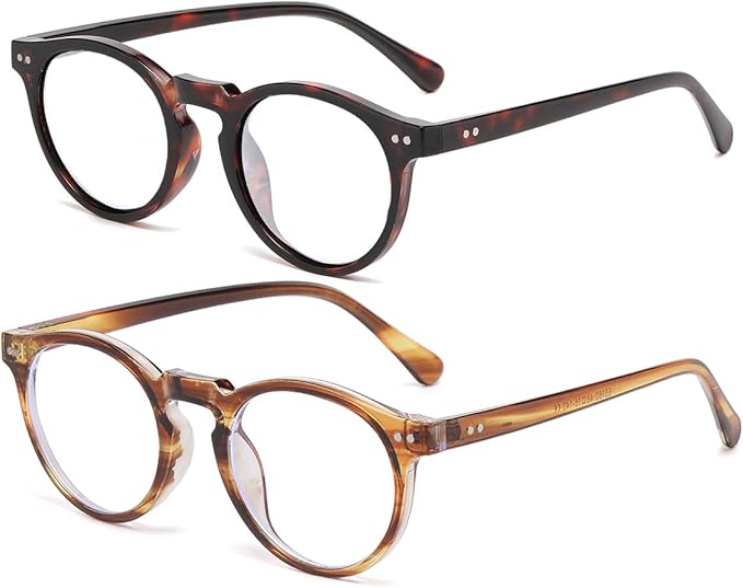 JOVAKIT Round Blue Light Glasses for Women Men Fashion Retro 90s Small Frame Computer Eyeglasses Anti Eyestrain