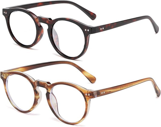 JOVAKIT Round Blue Light Glasses for Women Men Fashion Retro 90s Small Frame Computer Eyeglasses Anti Eyestrain
