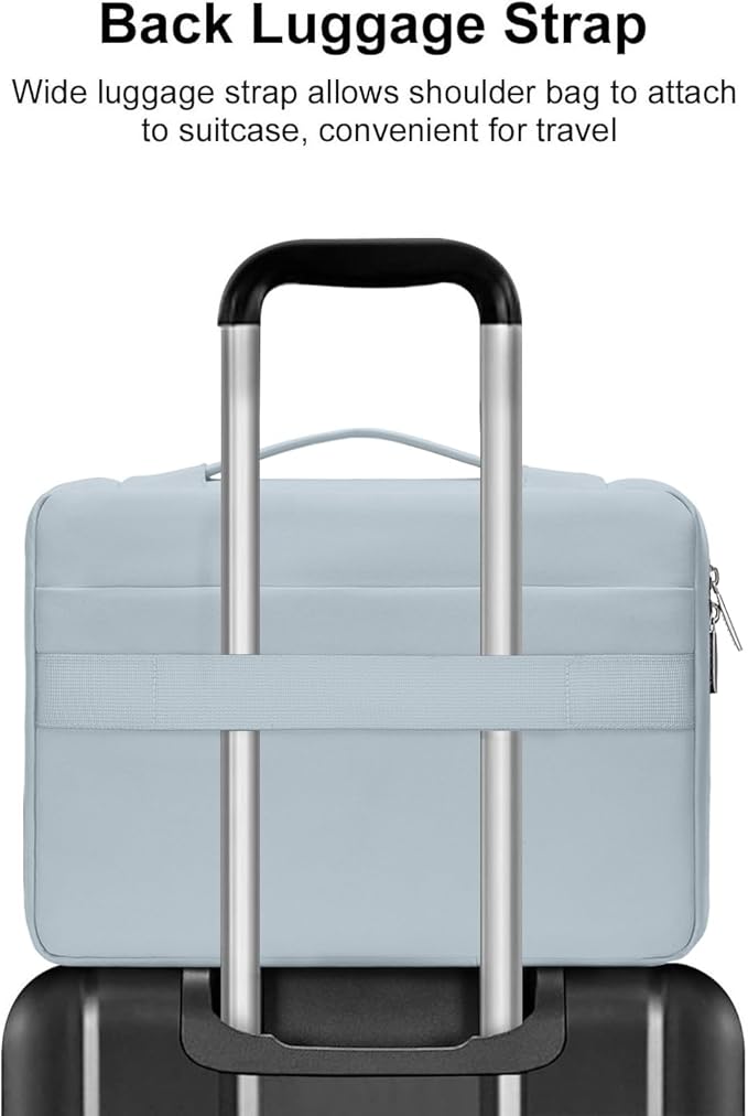 MOSISO 360 Protective Laptop Case 16 inch,15-15.6 inch Laptop Sleeve Compatible with MacBook Pro 16 M5 M4 M3 M2 M1,HP Acer Dell Lenovo ASUS,Side Open Bag with 2 Raised&1 Flapover Pockets, Baby Blue