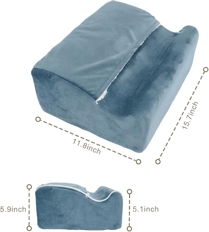 Foot Rest for Under Desk At Work,Ergonomically Designed Home Footrest with Warm Feet Pocket,Comfort Foam Foot Stool Used As A Foot Or Leg Elevator Under Desks,Office Chairs & Sofas or Couch - Grey
