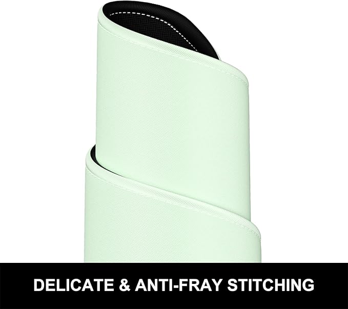 Hsurbtra Desk Pad, 32" x 16" Premium-Textured Desk Mat, Stitched Edge Anti-Slip Waterproof Rubber Mouse Pad, L Extended Computer Mat for Office Gaming Laptop Keyboard Lake Green