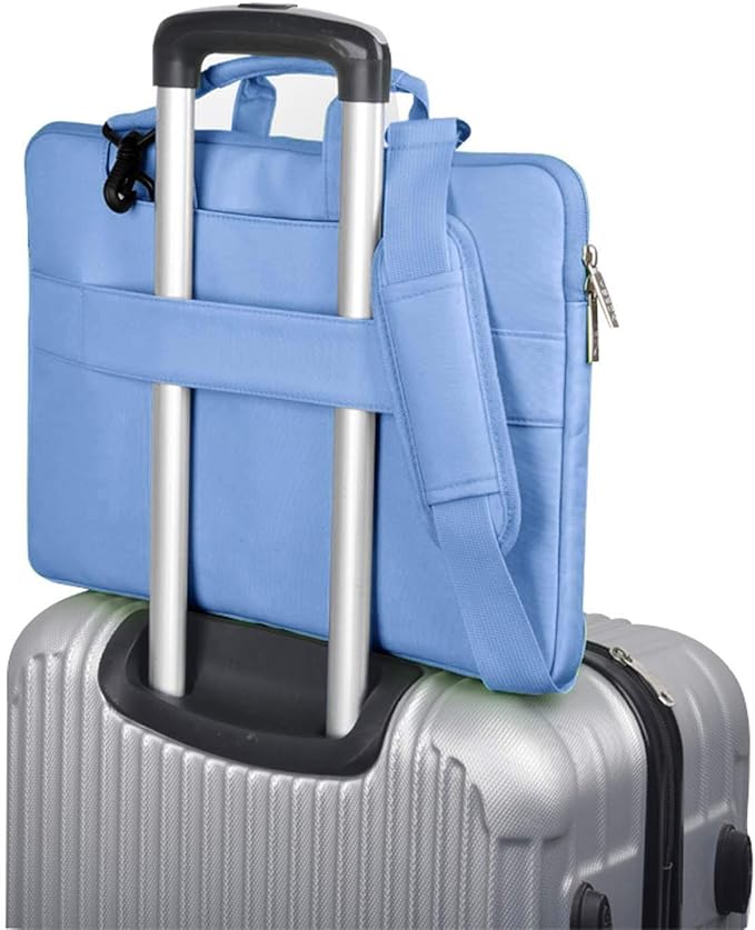 Hseok 17.3 Inch Laptop Shoulder Bag, Water-Resistant & Shockproof Protective Computer Case Compatible with 17.3 inch Dell Asus HP Lenovo Acer MSI Notebooks,Light Blue