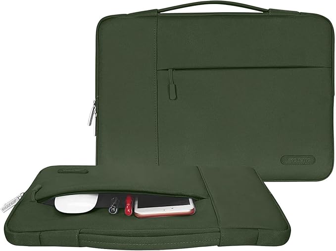 MOSISO Laptop Case 15 inch, 15 inch Laptop Sleeve with Handle Compatible with MacBook Air 15 M4 A3241 M3 A3114 M2 A2941 2025 2024 2023, Dell XPS, Polyester Multifunctional Computer Bag, Army Green