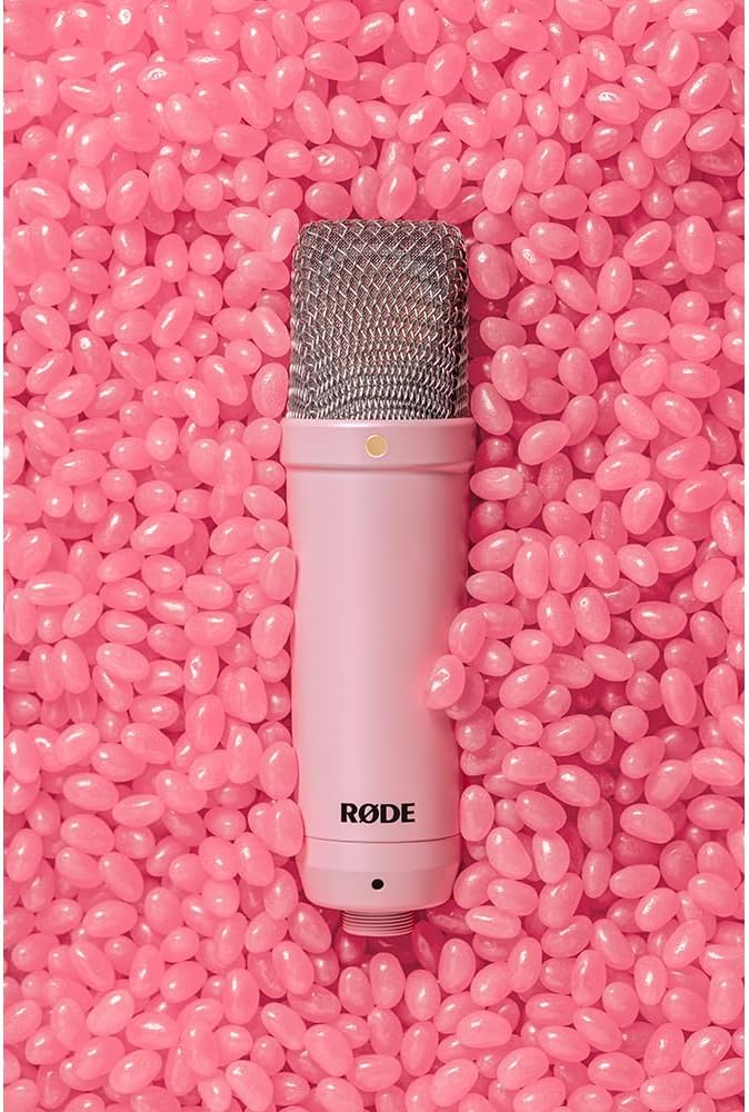 RØDE NT1 Signature Series Large-Diaphragm Condenser Microphone with Shock Mount, Pop Filter and XLR Cable for Music Production, Vocal Recording, Streaming and Podcasting (Pink)