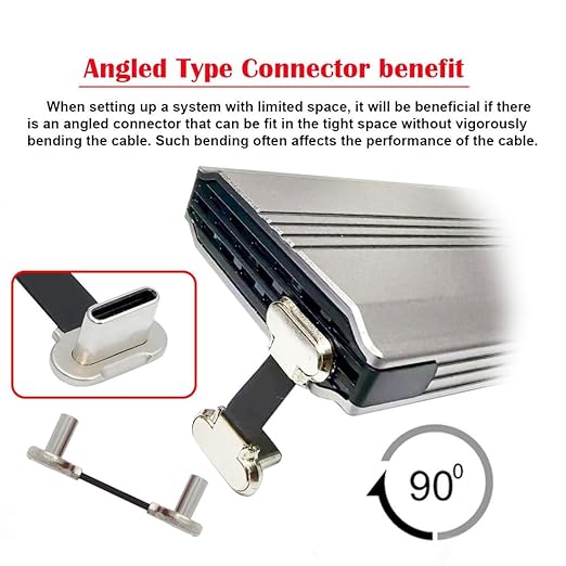 chenyang 0.78Inch USB C Short Flat Cable, USB 2.0 Type C Dual 90 Degree Angled PD 65W Fast Charge Data Extension Cable for Power Bank