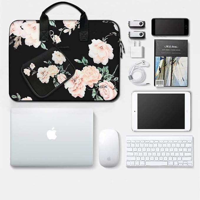 11.6 12.9 13 inch Elastic Laptop Sleeve with Small Case Compatible with 13 inch MacBook Neo Air Pro M5/M4/M3/M2/M1, iPad 13 12.9, XPS 13 and Most 11.6 12.9 13 inch Notebooks Tablets,P02Y01