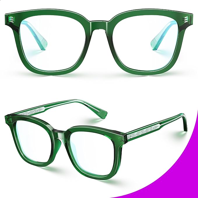 VISOONE Square Blue Light Blocking Glasses TR90 Anti Glare Computer Gaming for Women Men NOE