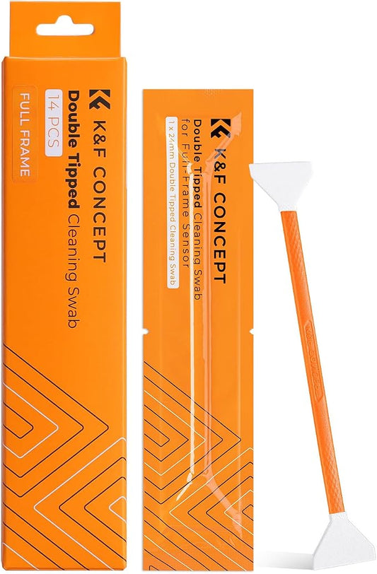 K&F Concept 14pcs Double Tipped 24mm APS Full Frame Sensor Cleaning Swab, DSLR or SLR Digital Camera Cleaning kit and Full Frame Sensor Cleaning Swab by KFCONCEPT