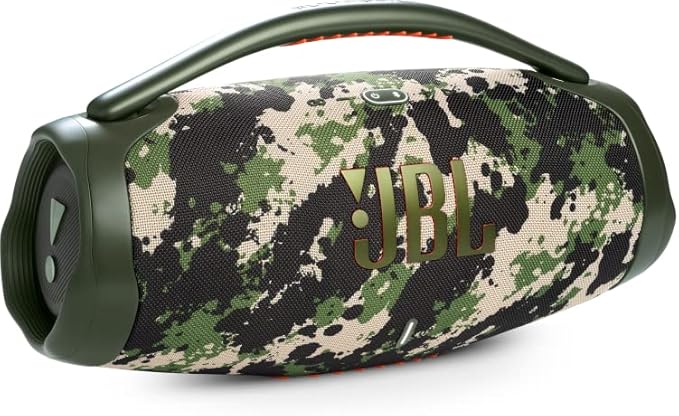 JBL Boombox 3 Waterproof Portable Bluetooth Speaker Bundle with gSport Case and Accessory Pouch (Green Camo)