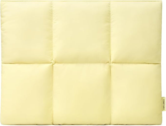Comfyable Puffy Laptop Sleeve 15 16 Inch, Quilted Puffer Laptop Carrying Case for Women, Pillow Pouch Compatible for MacBook Air M5 & MacBook Pro M5 Pro/Max 2026, Butter Yellow