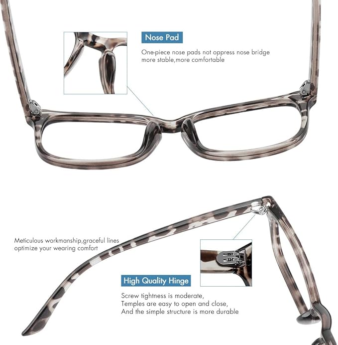 MEETSUN 3-Pack Blue Light Blocking Glasses, Anti Eye Strain Headache (Sleep Better), Computer Glasses UV400 Lens (Black + Brown Gradient + Leopard)
