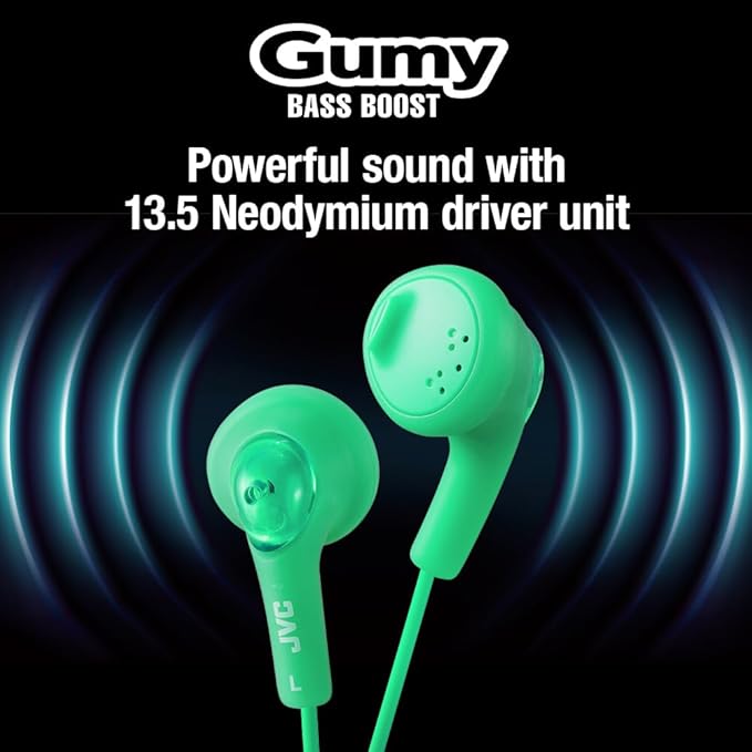 JVC HAF160G Gumy Ear Bud Headphone Green
