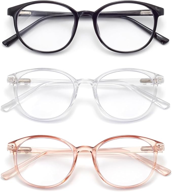Blue Light Blocking Glasses Round Women Men Computer Glasses Anti Eye Strain/UV/Glare Gaming Glasses