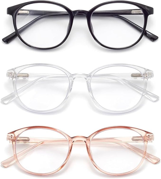 Blue Light Blocking Glasses Round Women Men Computer Glasses Anti Eye Strain/UV/Glare Gaming Glasses