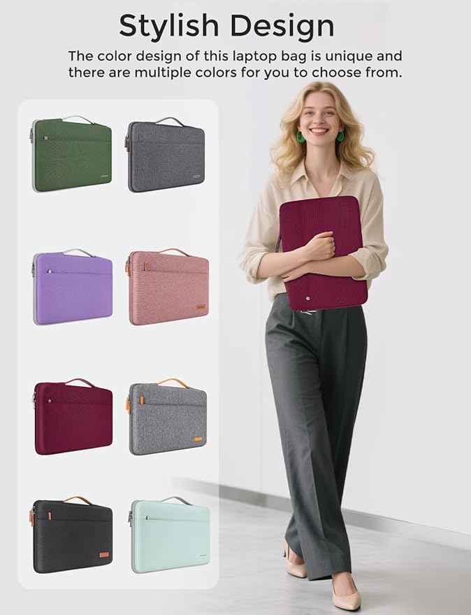 DOMISO Laptop Case Sleeve Protective Cover Compatible with MacBook Air 13 M4 M3 M2,MacBook Pro M2 M1,iPad Air/Pro,13 inch Dell,Lenovo, HP,Asus,Waterproof Computer Cases Bag with Handle,Wine