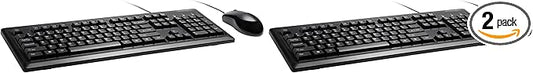 Kensington Mouse-in-a-Box and Keyboard Wired USB Desktop Set (K72436AM), Black (Pack of 2)