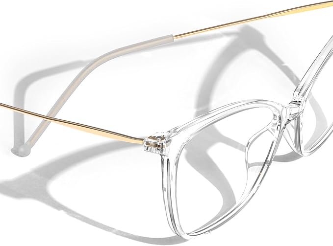 VISOONE Oversized Cat Eye Blue Light Blocking Glasses for Women Large Cute Lightweight Eyeglasses Metal Frame Calina