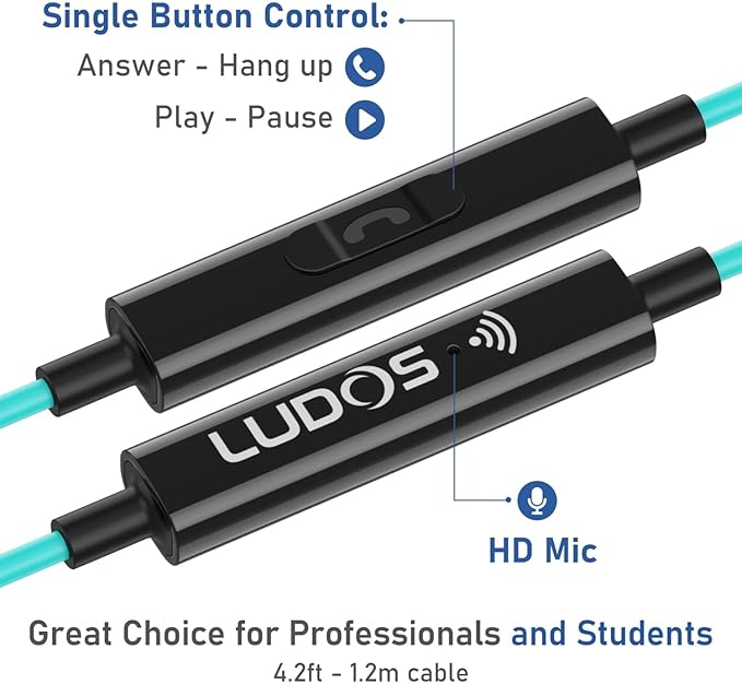 LUDOS Clamor USB C Headphones for iPhone 17 16 15 Pro Max Plus Air iPad Pro, 5 Years Warranty, USB-C Earbuds for Samsung Galaxy S26 S25 S24 S23 Ultra S22 S21 FE S20 A55 A54 A53, USB Type C Earphones