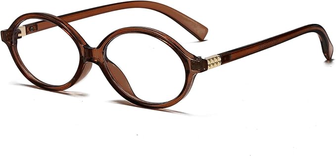 Breaksun Fashion Oval Glasses for Women Men Retro Round Tortoise Frame Blue Light Glasses Nerd Eyeglasses