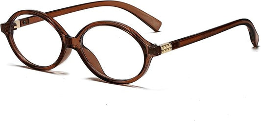 Breaksun Fashion Oval Glasses for Women Men Retro Round Tortoise Frame Blue Light Glasses Nerd Eyeglasses