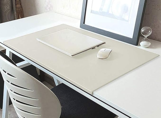 PU Leather Office Desk Pad, Writing Mat with Full Grip Fixation Lip, Table Blotter Desk Protector Waterproof Gaming Mat Laptop Keyboard Working Mat, Non-Slip Table Protective Pad