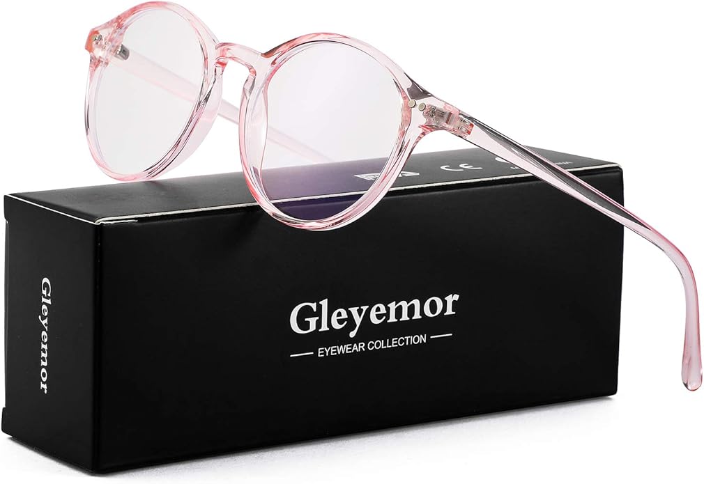 Gleyemor Blue Light Glasses for Men Women, Vintage Round Frame Computer Eyeglasses