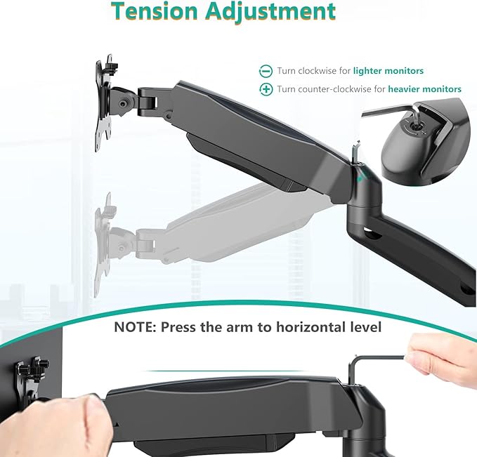 WALI Dual Monitor Wall Mount for 17 to 32 inch Screens, Monitor Wall Mounts for 2 Monitors, Holds up to 22 lbs, Fully Adjustable Monitor Arm,75x75/100x100 VESA Wall Mount (GSWM002), Black