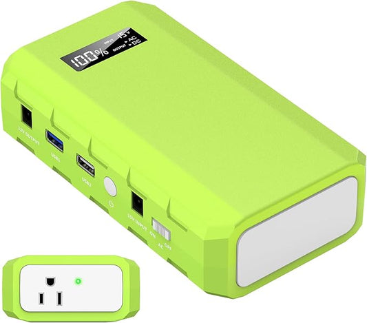 powkey Portable Power Station with AC Outlet, 65W/110V External Battery Pack 24000mAh/88.8Wh Power Pack, Portable Power Source Supply Backup for Outdoor Tent Camping Home Office