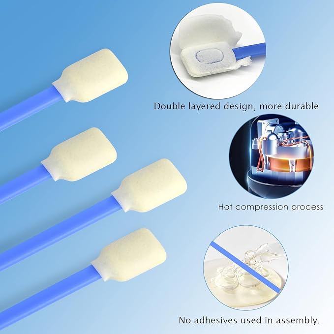 Wellgler's Foam Cleaning Swabs???Dust-Free Cleaning Sponge Tip Swabs for Printer Heads, Scanners, Camera Lenses, Electronics, Lab,Chip Hard Disk Industries, Optical Equipment(100pcs) - Image 5