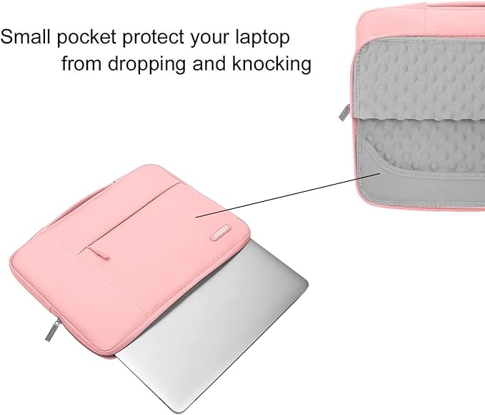 MOSISO Laptop Case 16 inch, 15-15.6 inch Laptop Sleeve with Handle Compatible with MacBook Pro 16 inch, HP, Acer, Dell, Lenovo, ASUS Notebook, Polyester Multifunctional Computer Bag, Chalk Pink