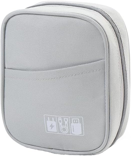 E-Tree Storage Pouch for Small Electronics and Accessories,Tech Bag,Electronic Organizer Case Compatible with MacBook Laptop Charger,Mouse,Cables,Hub,Power Bank,Earphone,Toiletries Cosmetics (Grey)