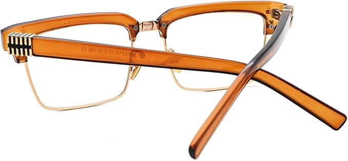 Semi Rimless Rectangle Blue Light Glasses Men Women Black Square Eyewear