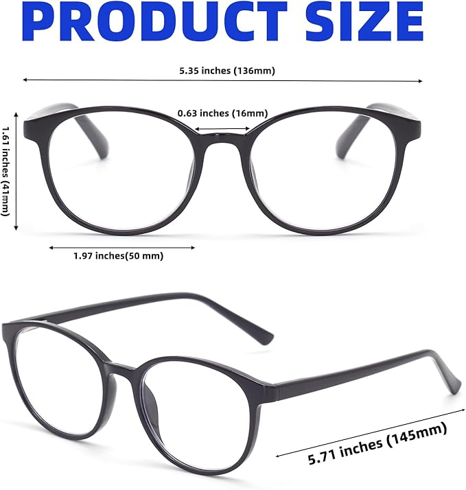 Blue Light Blocking Glasses Round Women Men Computer Glasses Anti Eye Strain/UV/Glare Gaming Glasses