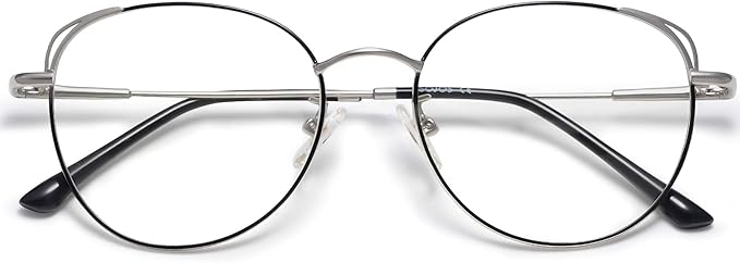SOJOS Cat Eye Blue Light Blocking Glasses for Woman Hipster Metal Frame Womens Eyeglasses She Young SJ5027