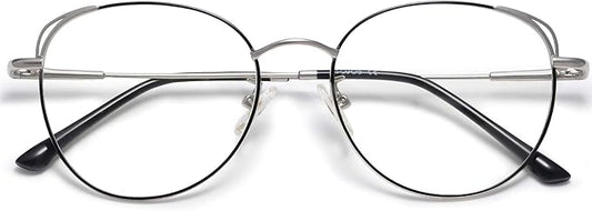 SOJOS Cat Eye Blue Light Blocking Glasses for Woman Hipster Metal Frame Womens Eyeglasses She Young SJ5027