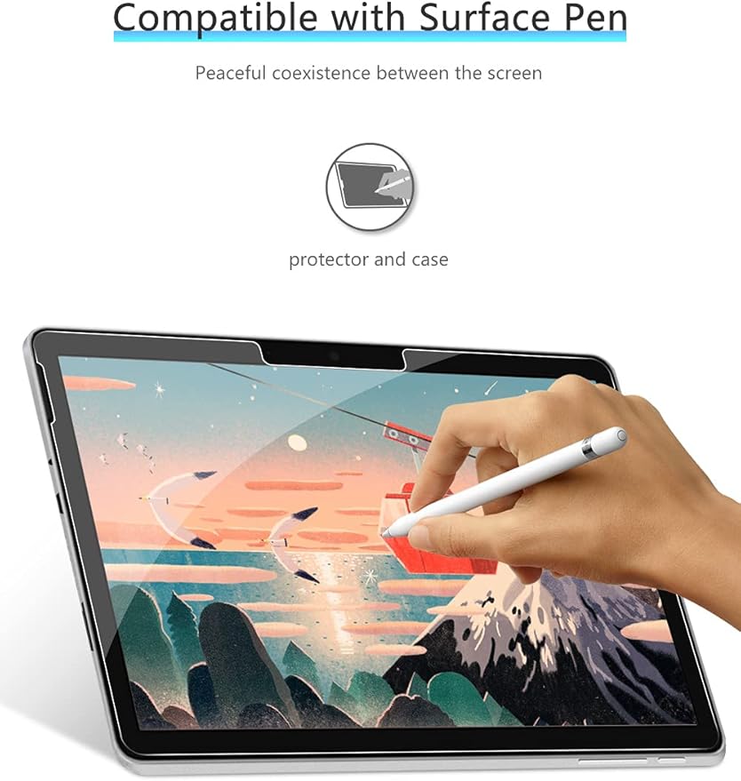 OMOTON [2 Pack Screen Protector Compatible for Microsoft Surface Go 3 / Surface Go 2 / Surface Go (2021/2020/2018 Released), Tempered Glass High Definition