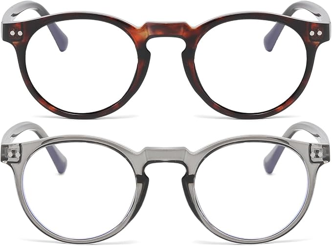 JOVAKIT Round Blue Light Glasses for Women Men Fashion Retro 90s Small Frame Computer Eyeglasses Anti Eyestrain