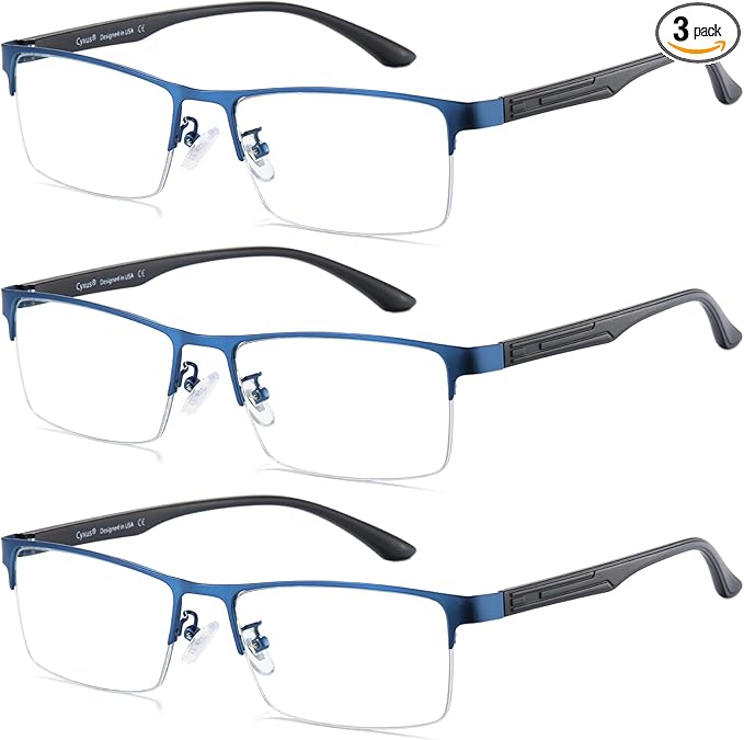 Cyxus Blue Light Blocking Glasses for Men Woman Semi Rim Computer Gaming Office Study Eyeglasses with UV Protection 8001