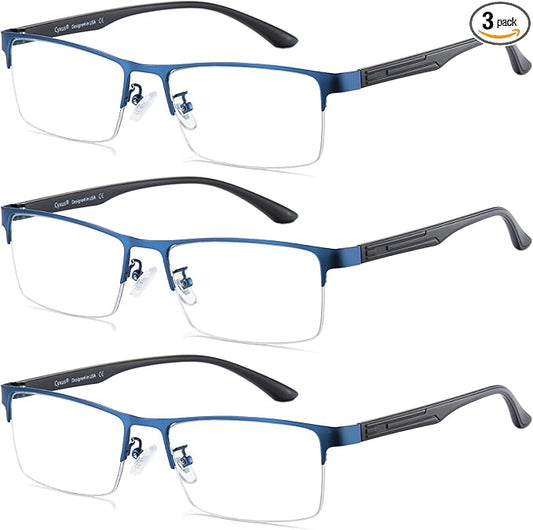 Cyxus Blue Light Blocking Glasses for Men Woman Semi Rim Computer Gaming Office Study Eyeglasses with UV Protection 8001